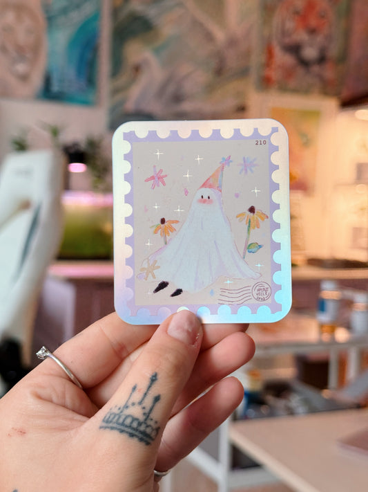 Holographic Ghost Stamp Sticker