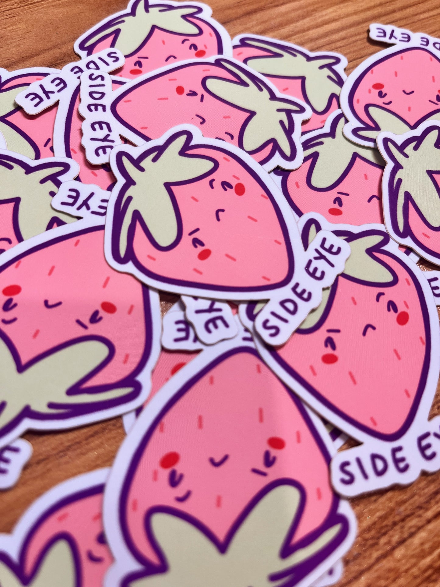 Side Eye Strawberry Sticker