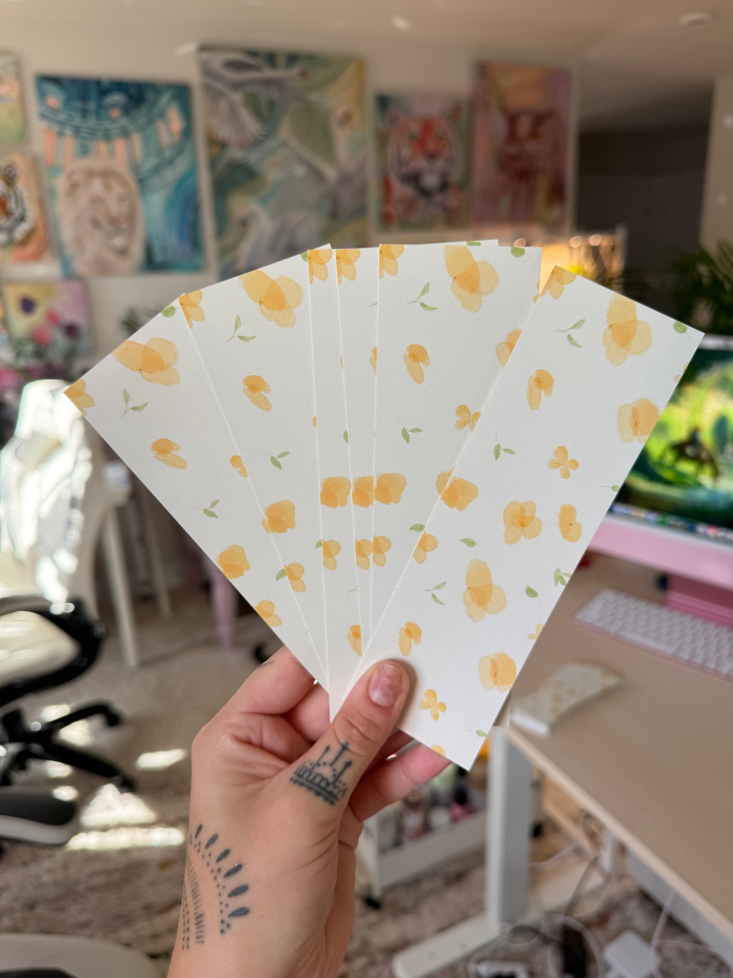 Yellow Floral Bookmark
