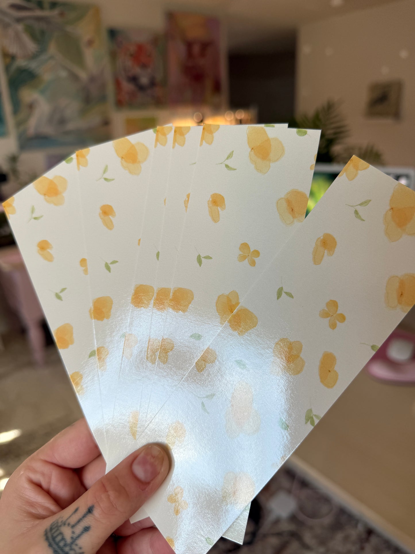 Yellow Floral Bookmark