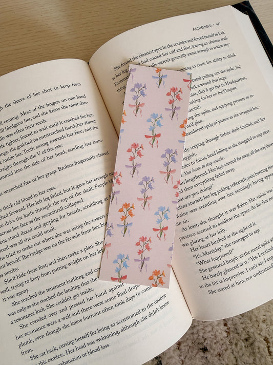 Pink Floral Bookmark