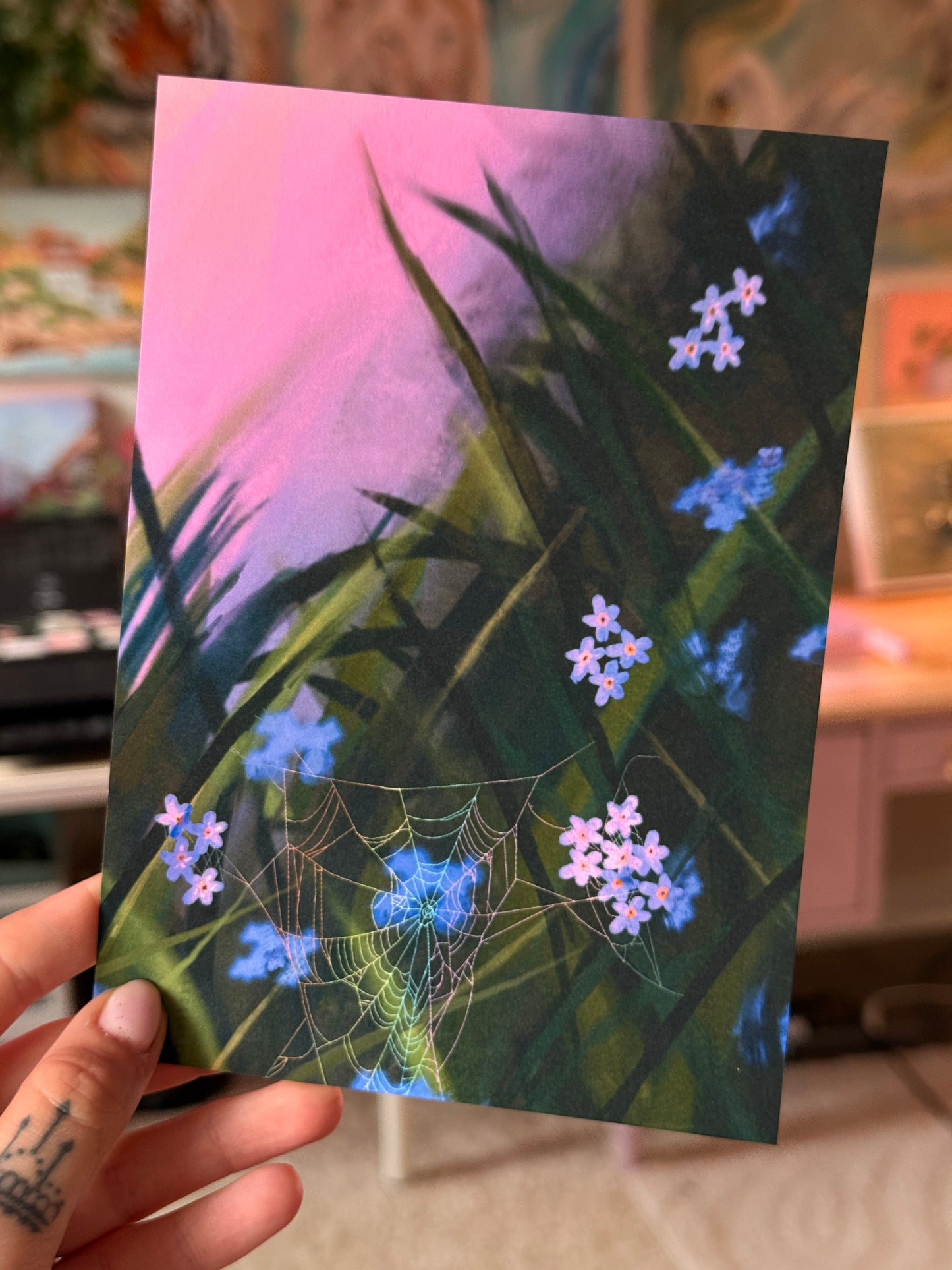 Rainbow Spider Web Print