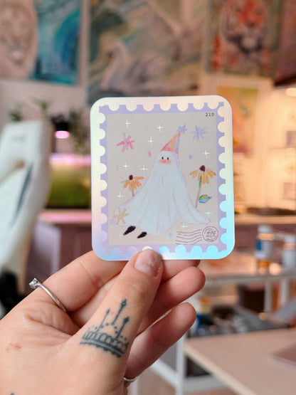 Holographic Ghost Stamp Sticker