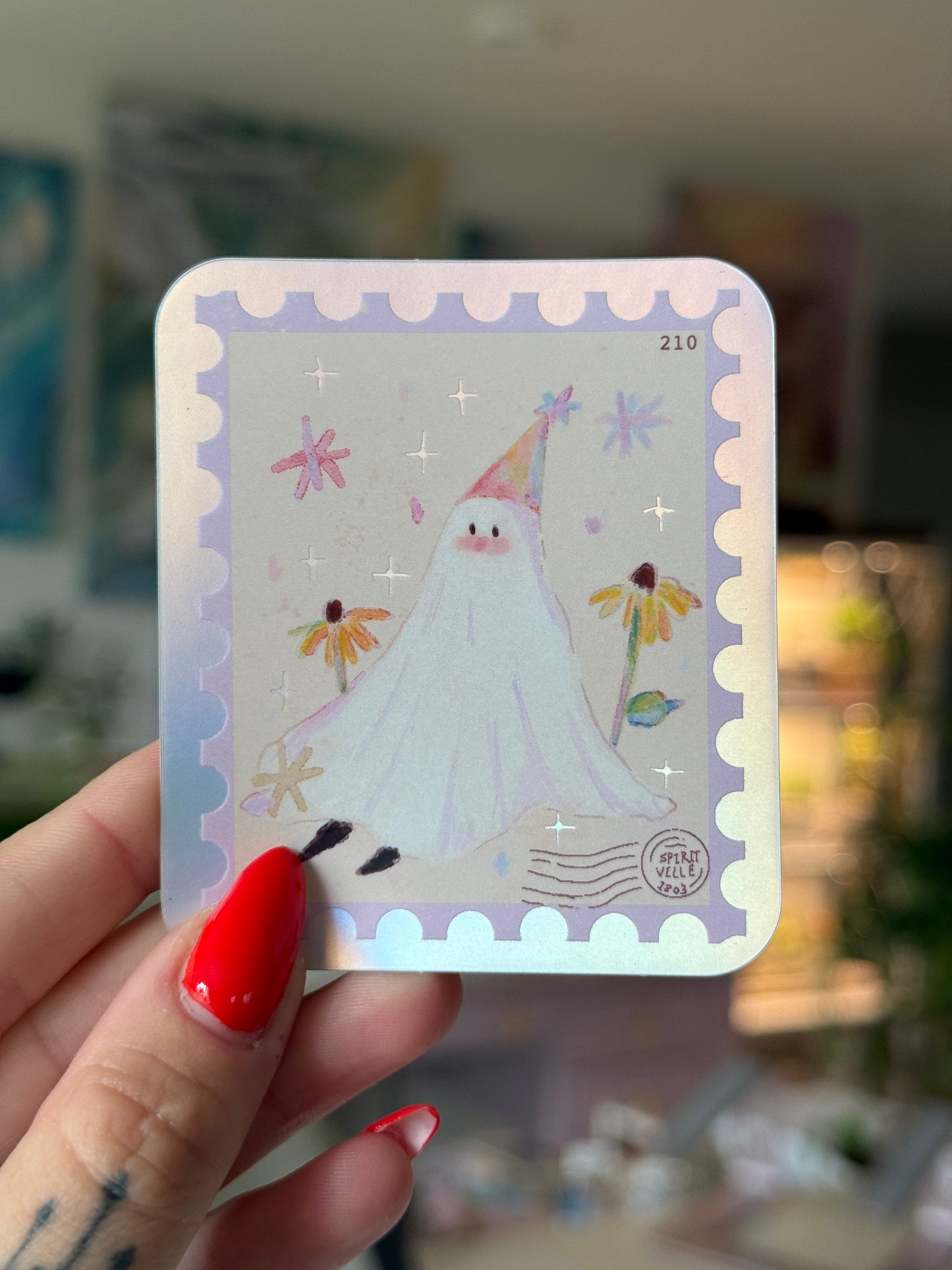 Holographic Ghost Stamp Sticker