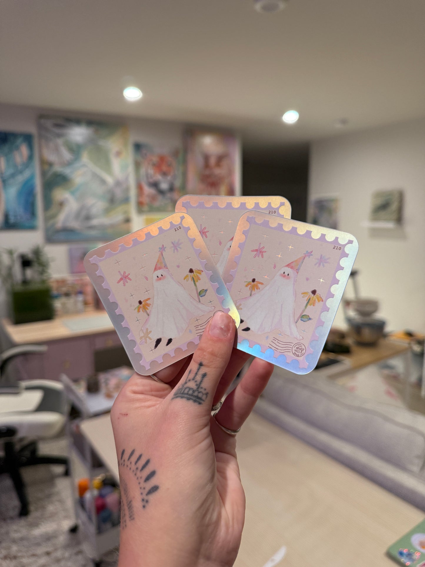 Holographic Ghost Stamp Sticker