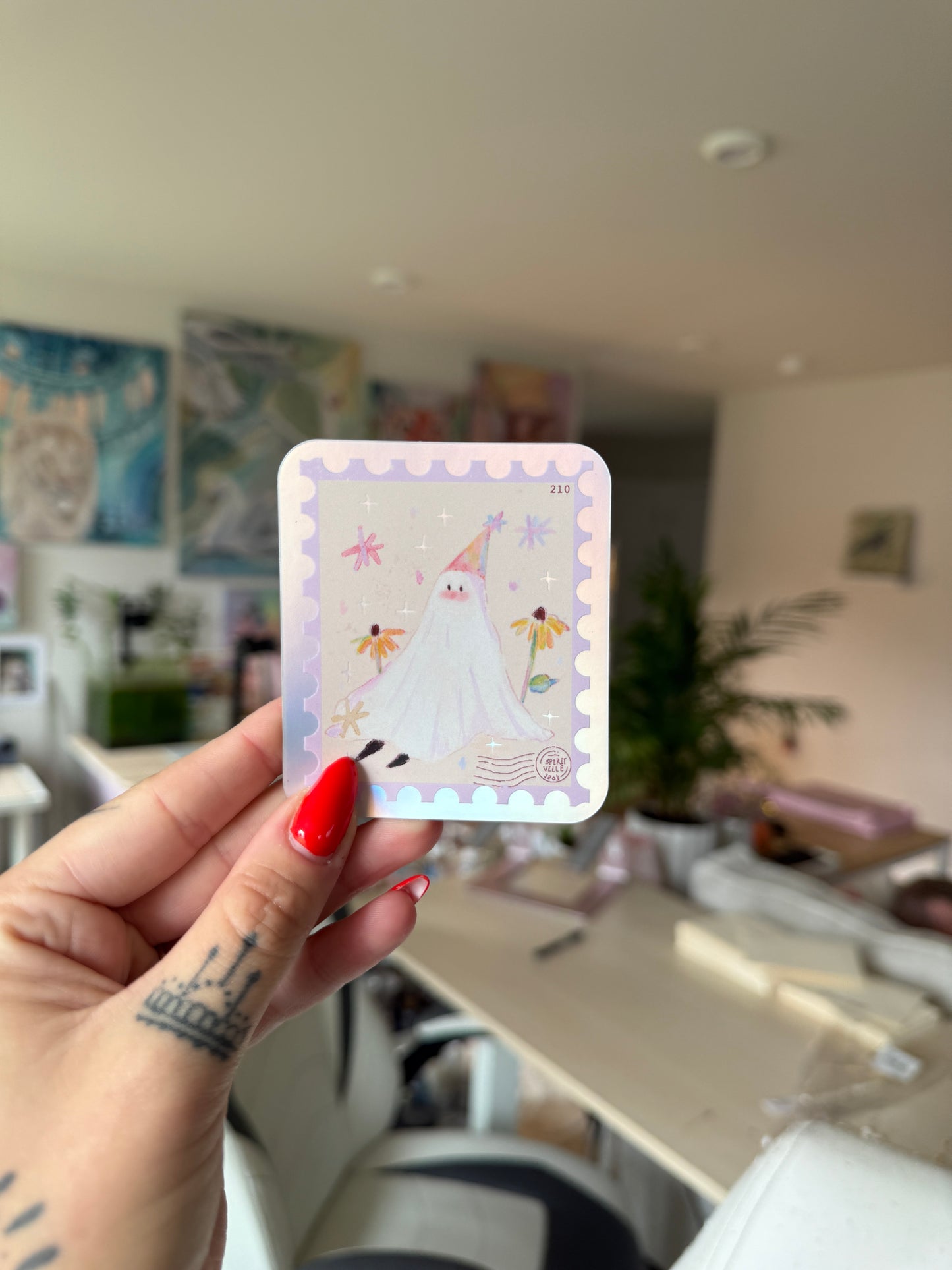 Holographic Ghost Stamp Sticker