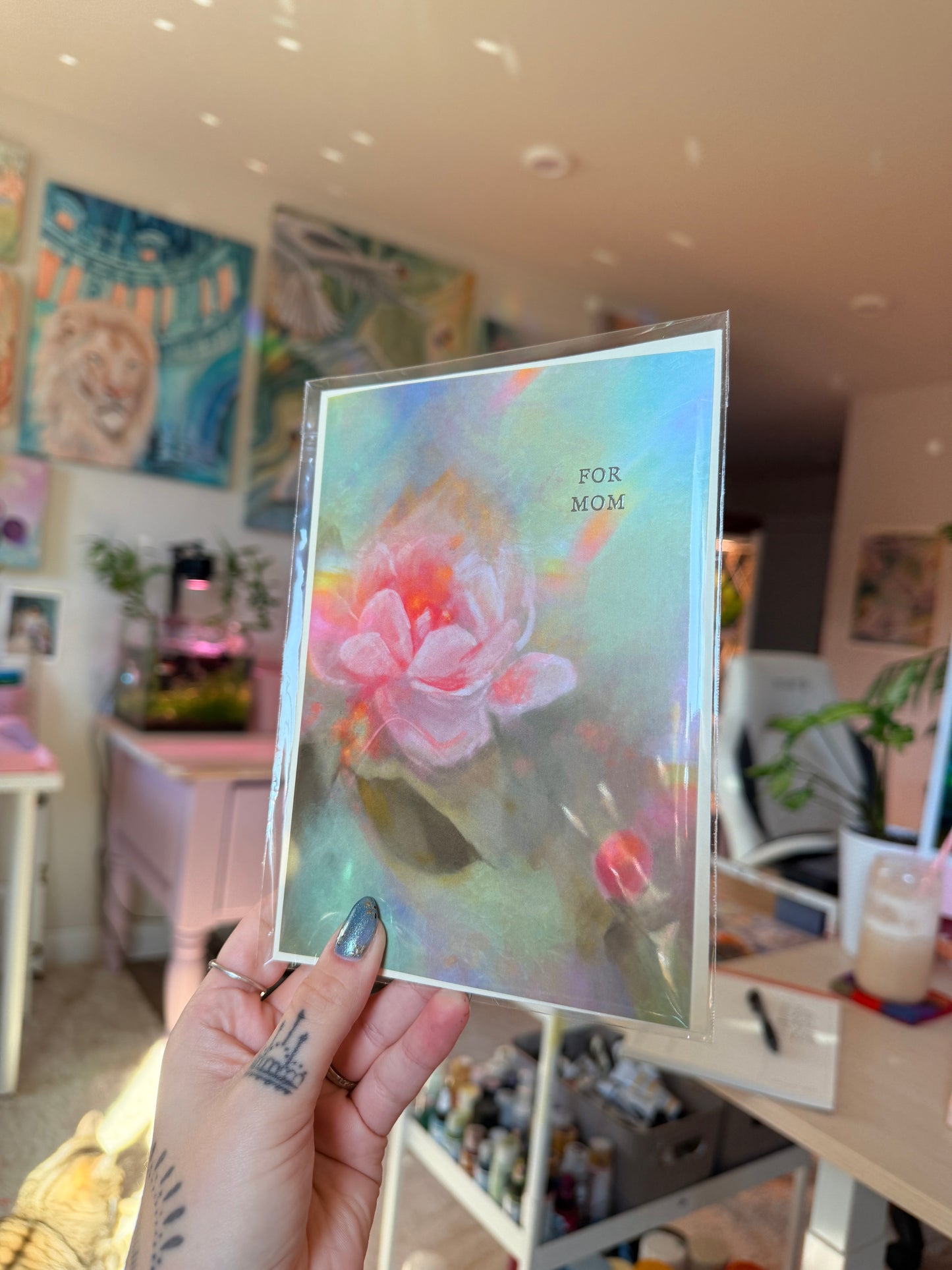 For Mom Silver Foil Greeting Card