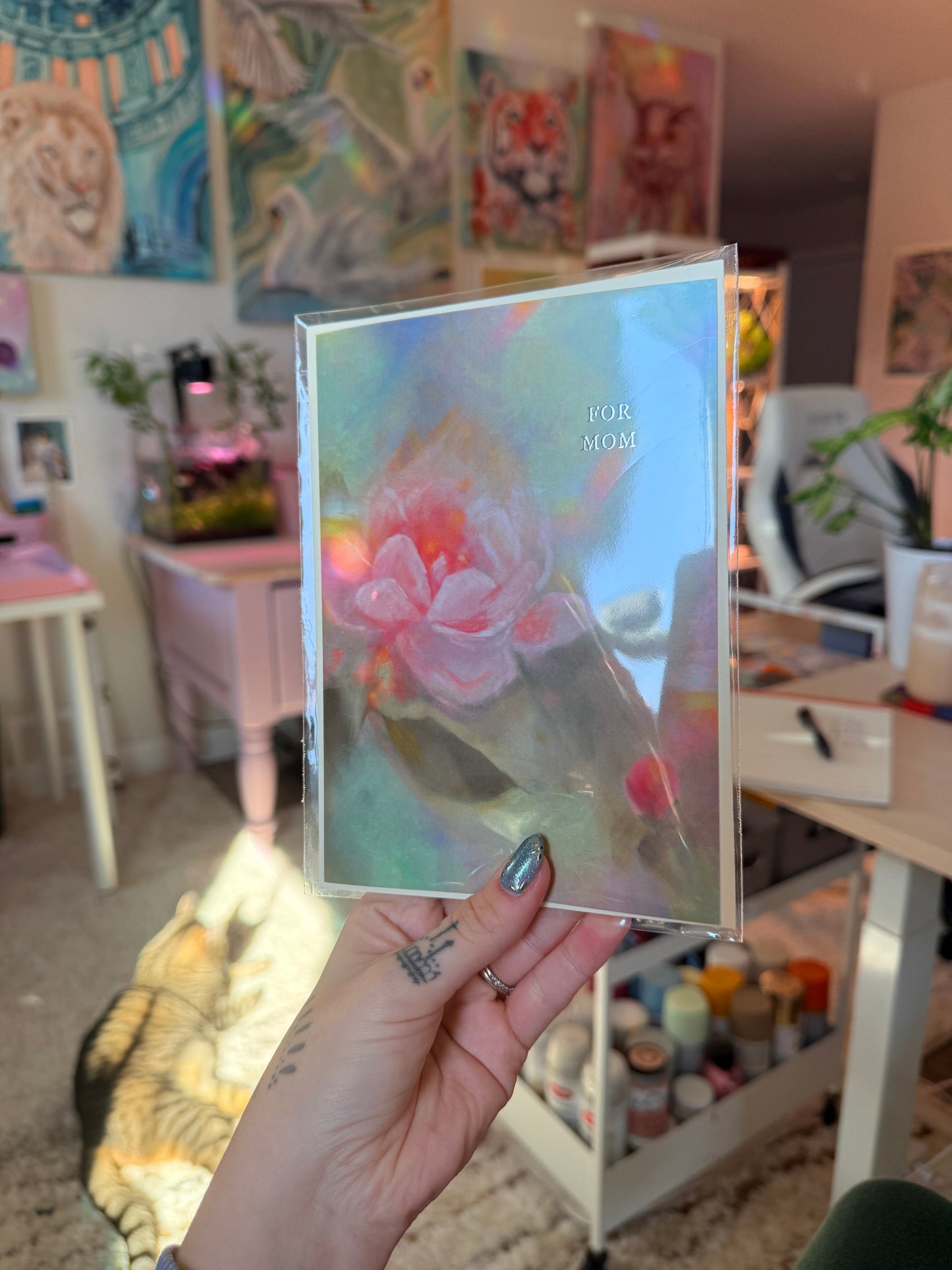 For Mom Silver Foil Greeting Card