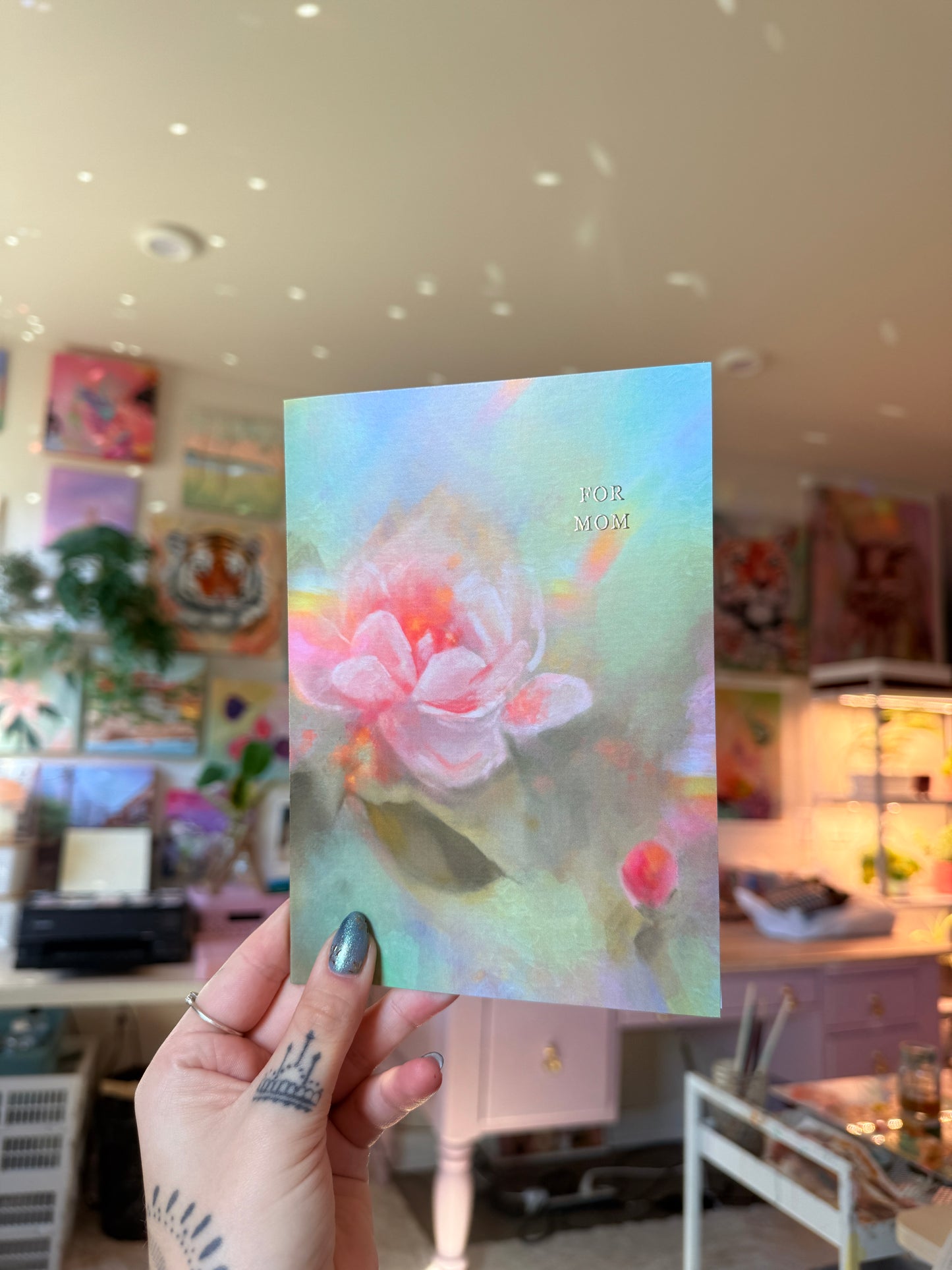 For Mom Silver Foil Greeting Card