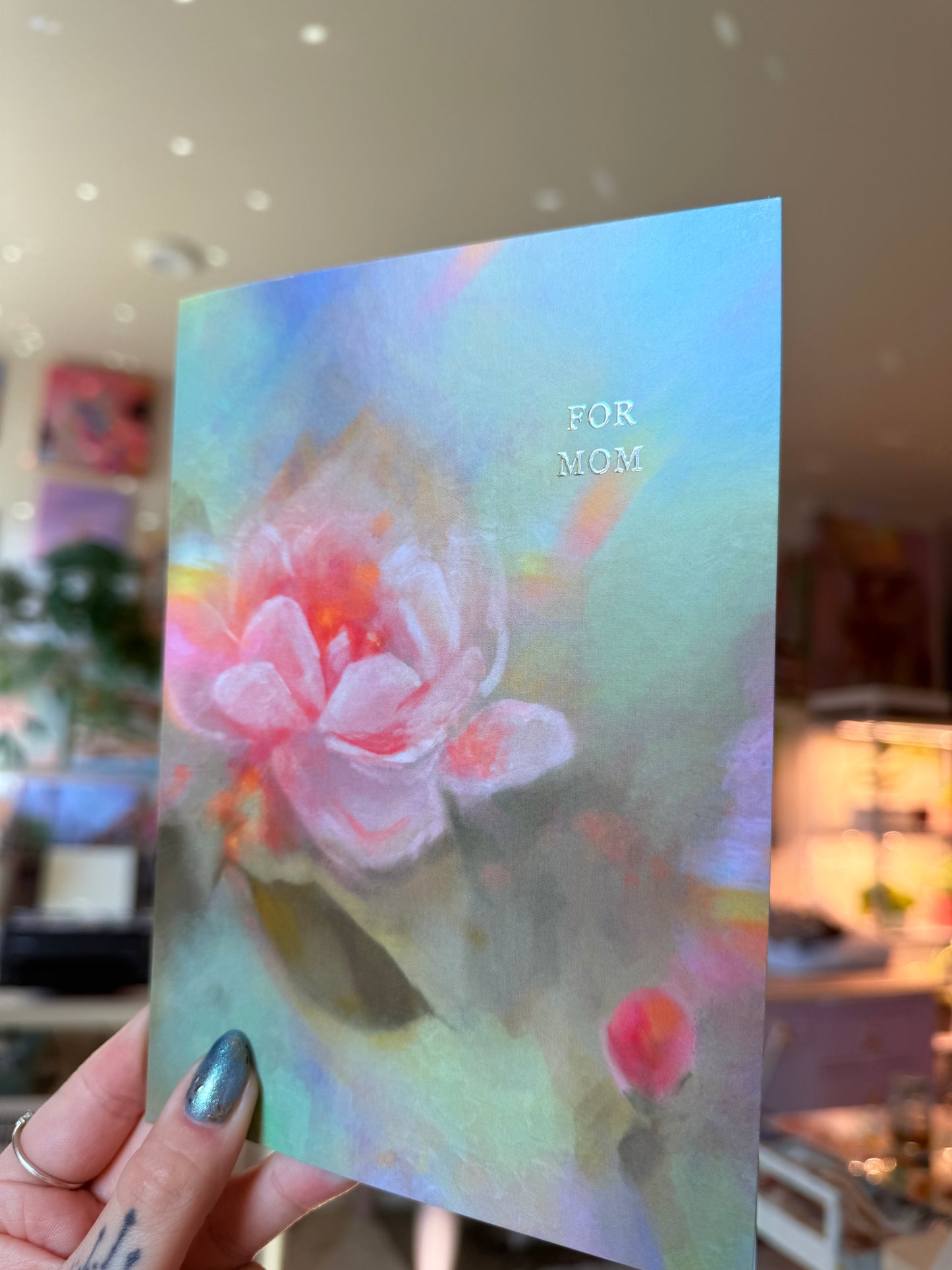 For Mom Silver Foil Greeting Card