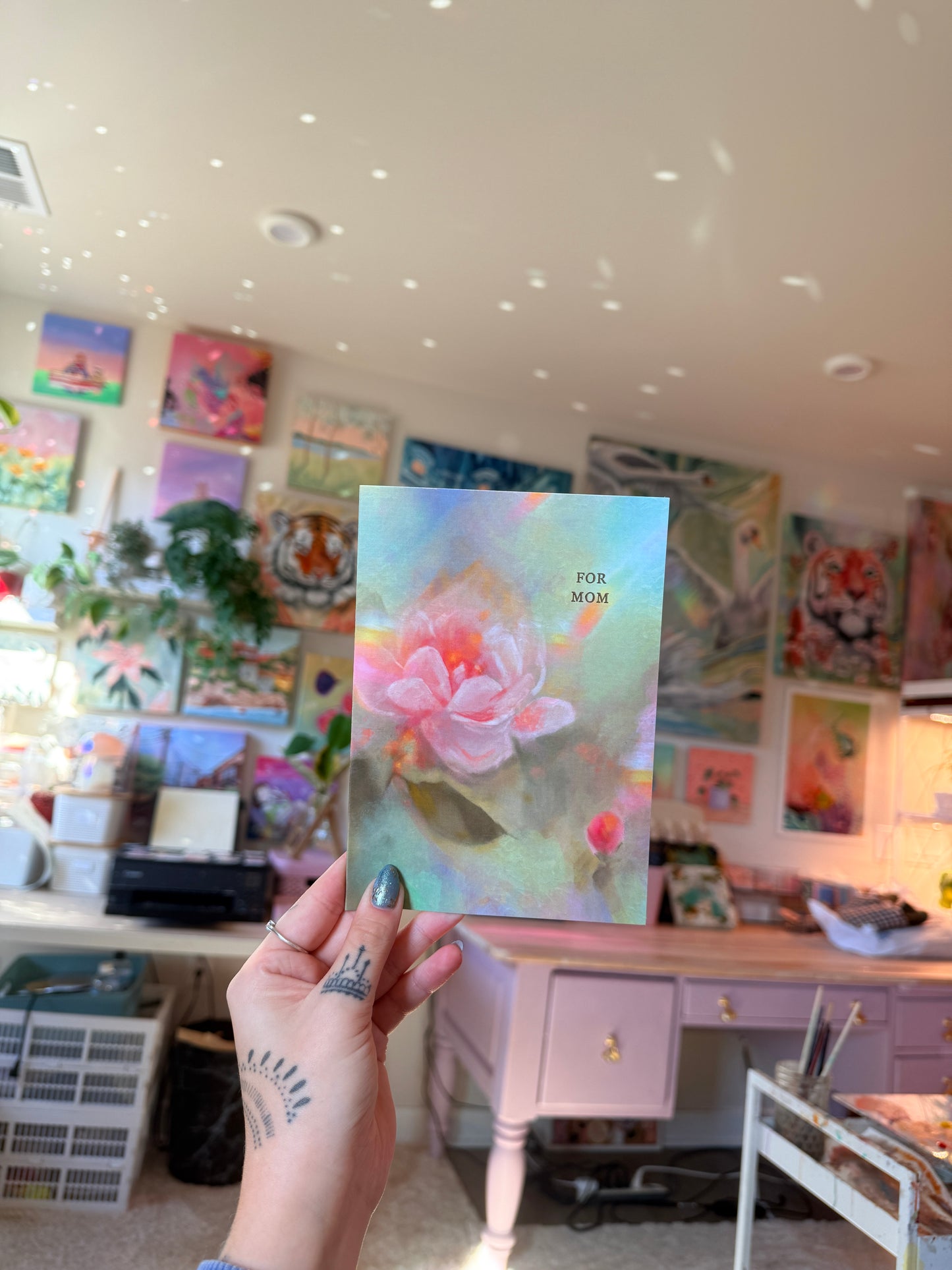 For Mom Silver Foil Greeting Card