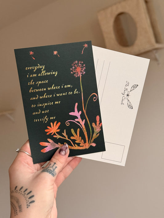 Gold Foiled Dandelion Postcard Print