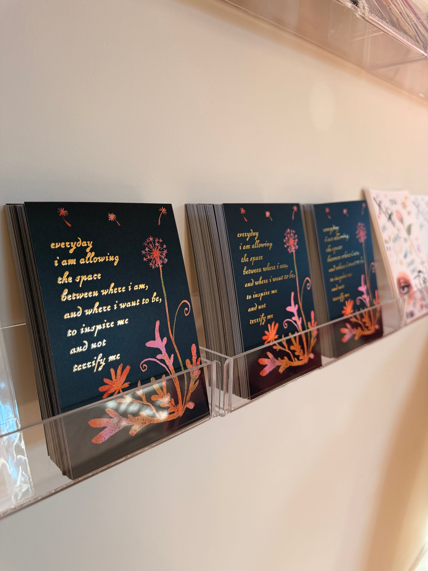 Gold Foiled Dandelion Postcard Print