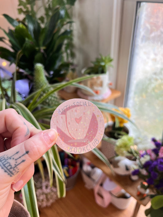 Antisocial Butterfly Bookclub Holographic Sticker