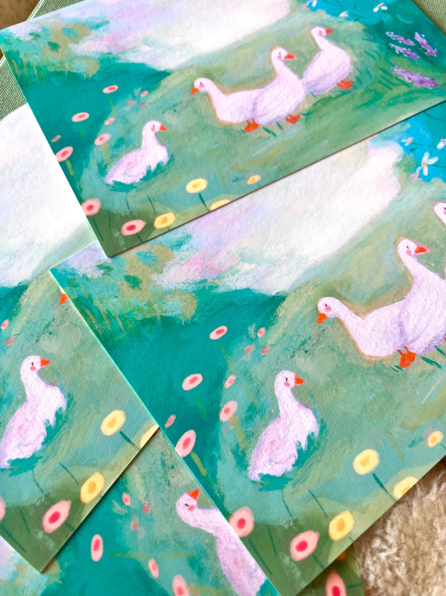 Ducks In a Meadow Art Print