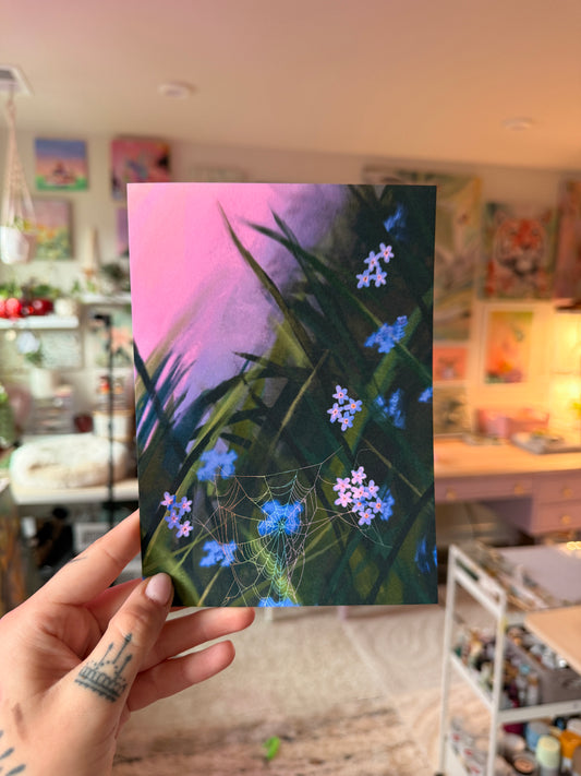 Rainbow Spider Web Print