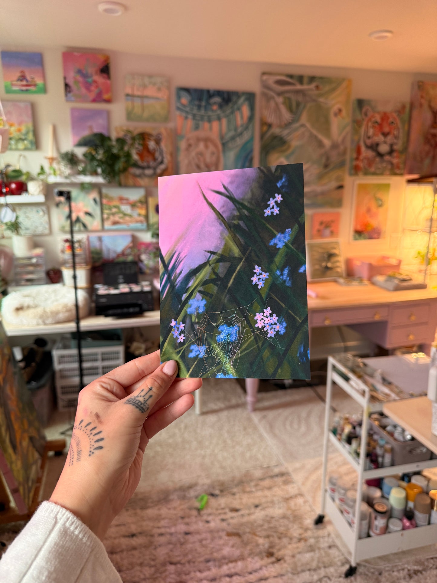 Rainbow Spider Web Print